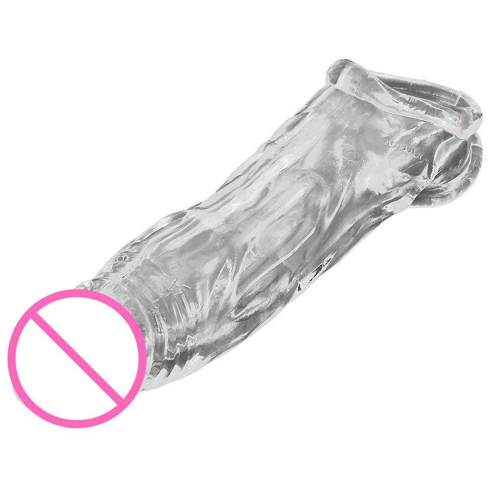 17CM Condoms Silicone Penis Enlargement Penis Extension Sleeves Reusab pic
